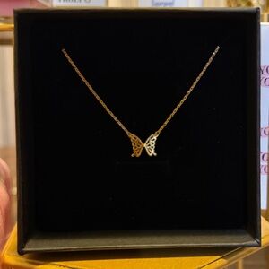 Delicate Gold Butterfly Pendant Necklace - Women's Jewelry